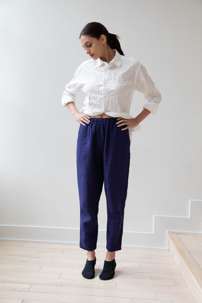 Manuelle Guibal | Simple Pant in Blue Linen