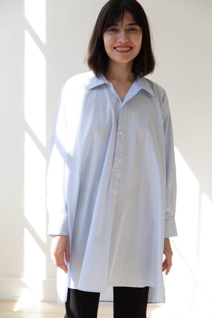 Asciari | Paris Tunic in Striped Cotton Poplin