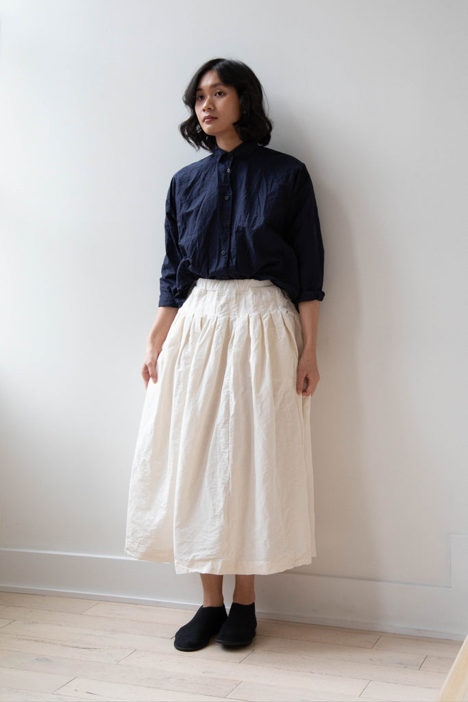 Bergfabel | Farmer Skirt in Off White Cotton Linen