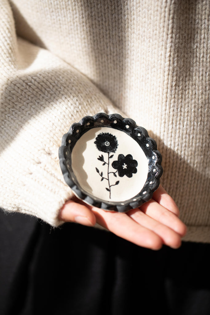 Stephanie Dawn Matthias | Black Forest Salt Dish Black and Cream