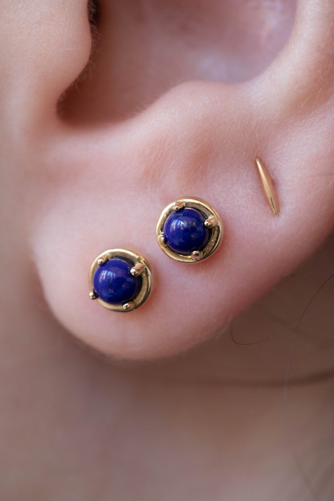 Kathryn Bentley | Large Dot Studs in Lapis