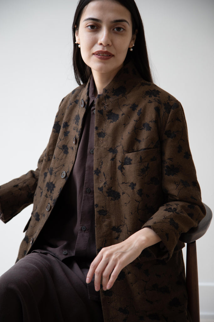 Aleksandr Manamïs | Coat in Brown & Black Jacquard