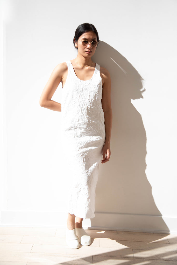 Auralee | Wrinkled Washed Finx Dress in White