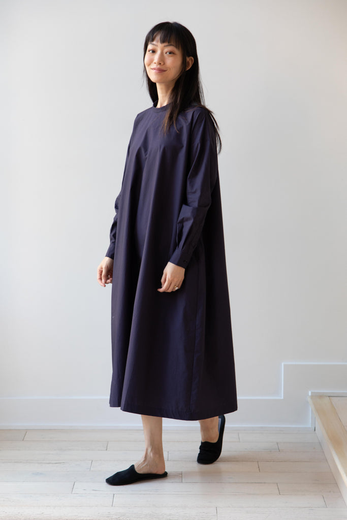 École De Curiosités | Damia Dress in Navy Cotton