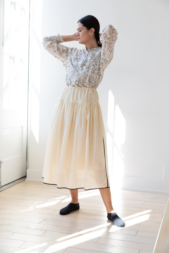 Sara Lanzi | Gathered Skirt in Ivory
