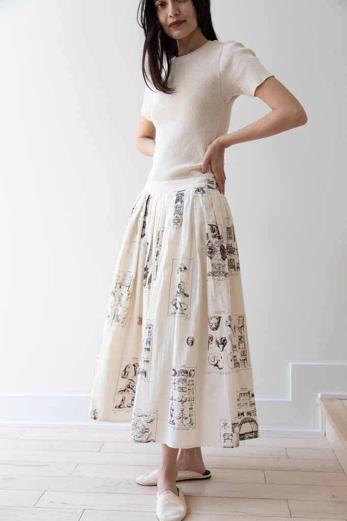 Aleksandr Manamïs | Pleated Skirt in Architectural Ornaments