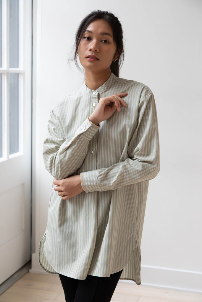 Cawley | Ines Shirt in Mint Stripe