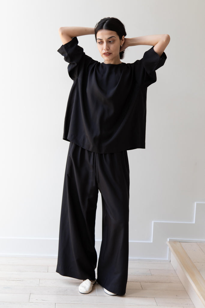 Arts & Science | Front String Pants in Black Silk