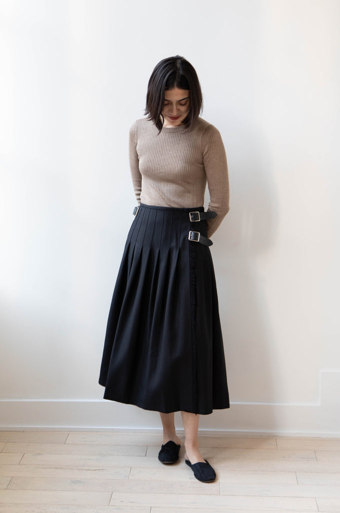 O'Neil of Dublin | Wool Pleated Wrap Skirt