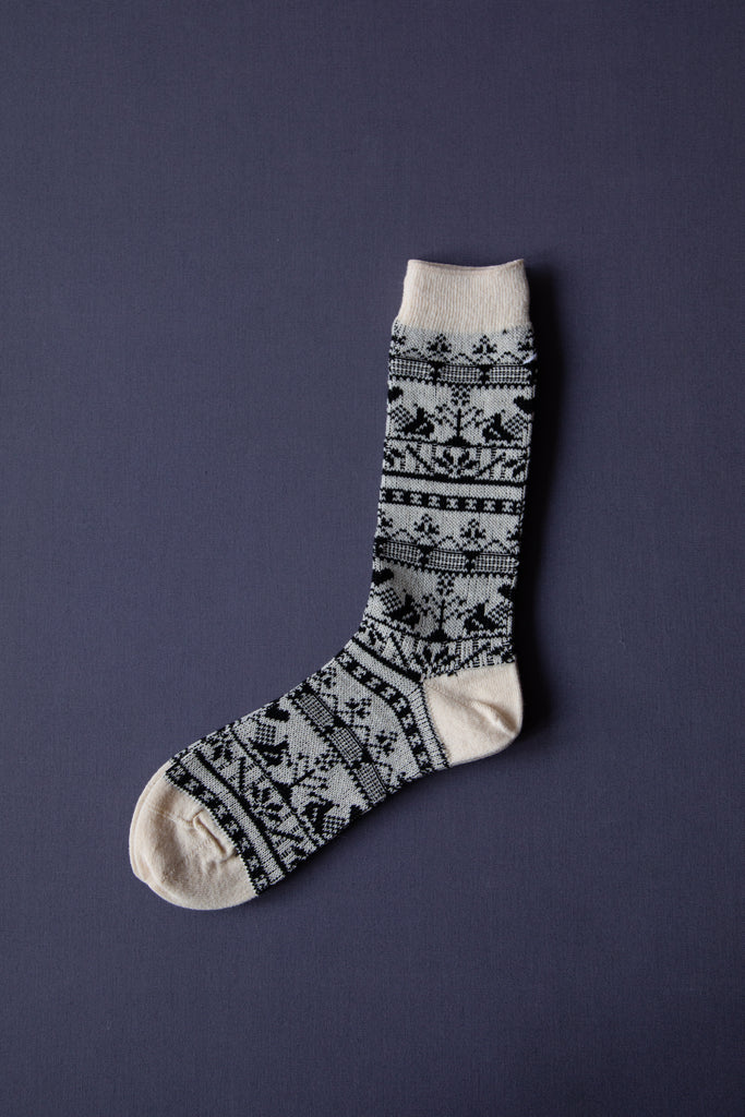 Antipast | Nordic Bird Sock in Ivory