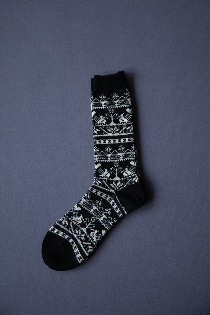 Antipast | Nordic Bird Sock in Black