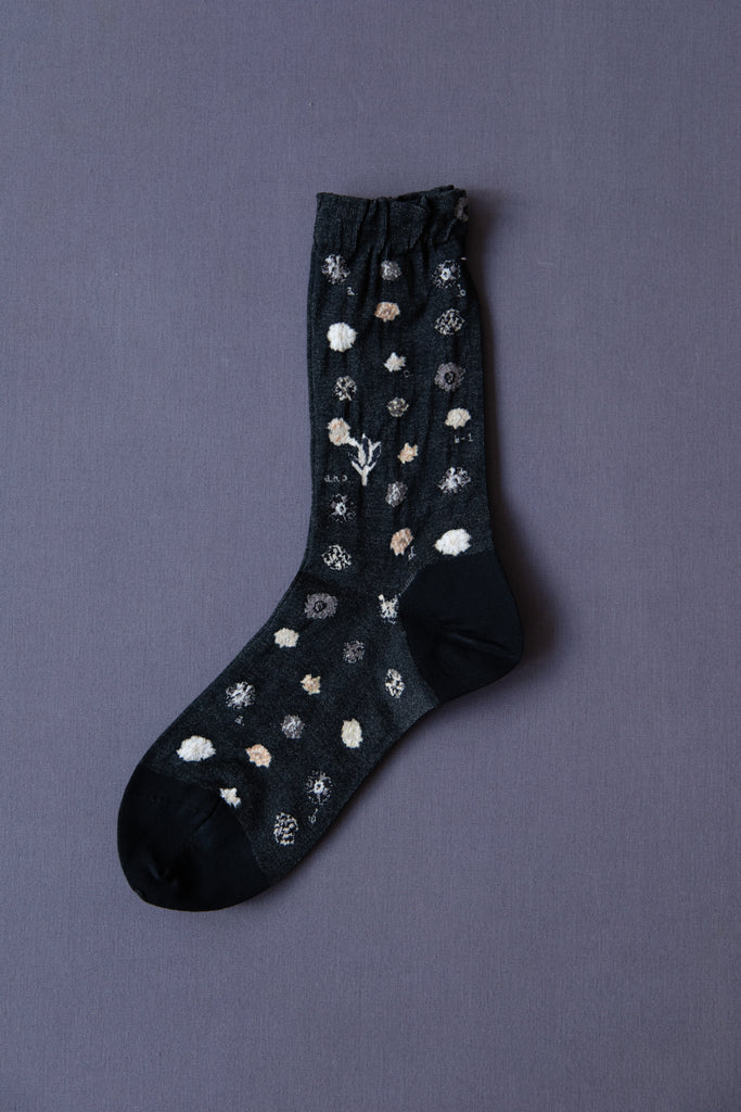 Antipast | Polka Flower Socks in Black