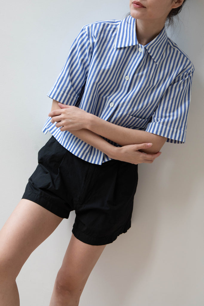 Margaret Howell | Drop Pocket Shirt in Blue & Off-White