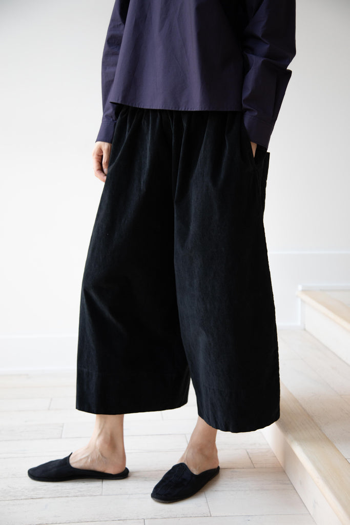Album di Famiglia | Velvet Wide Trousers in Black