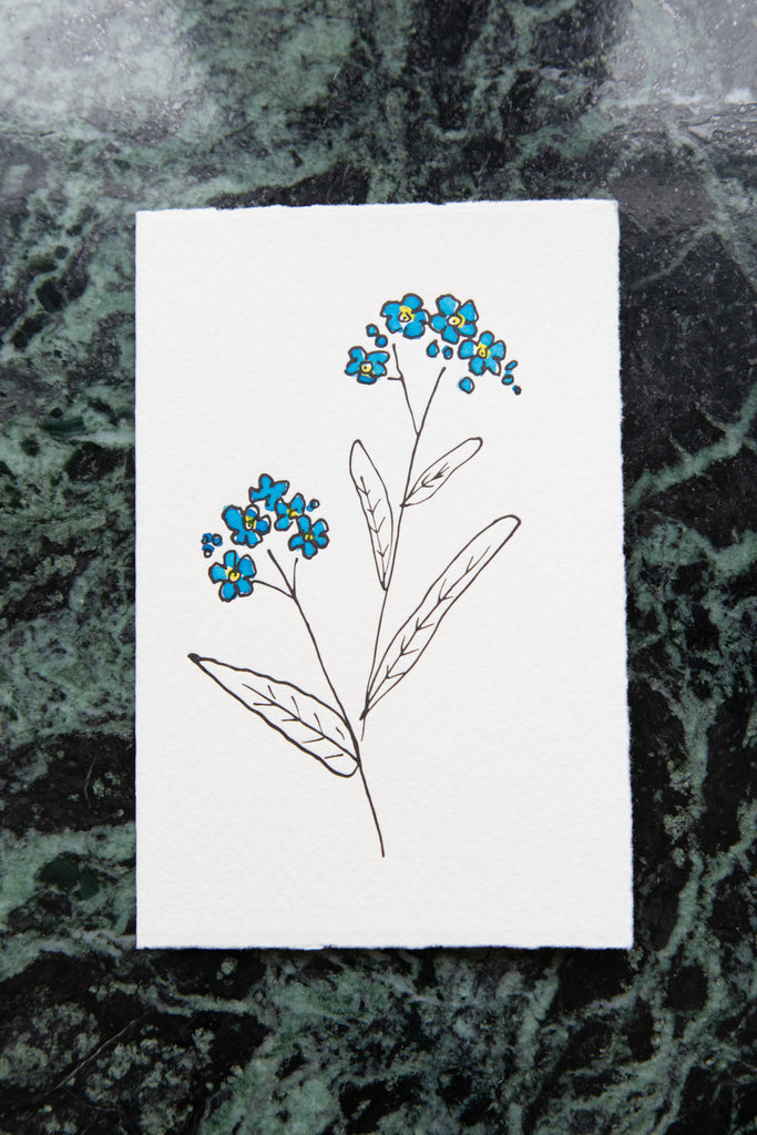 Scribble & Daub | Card in Forget Me Not