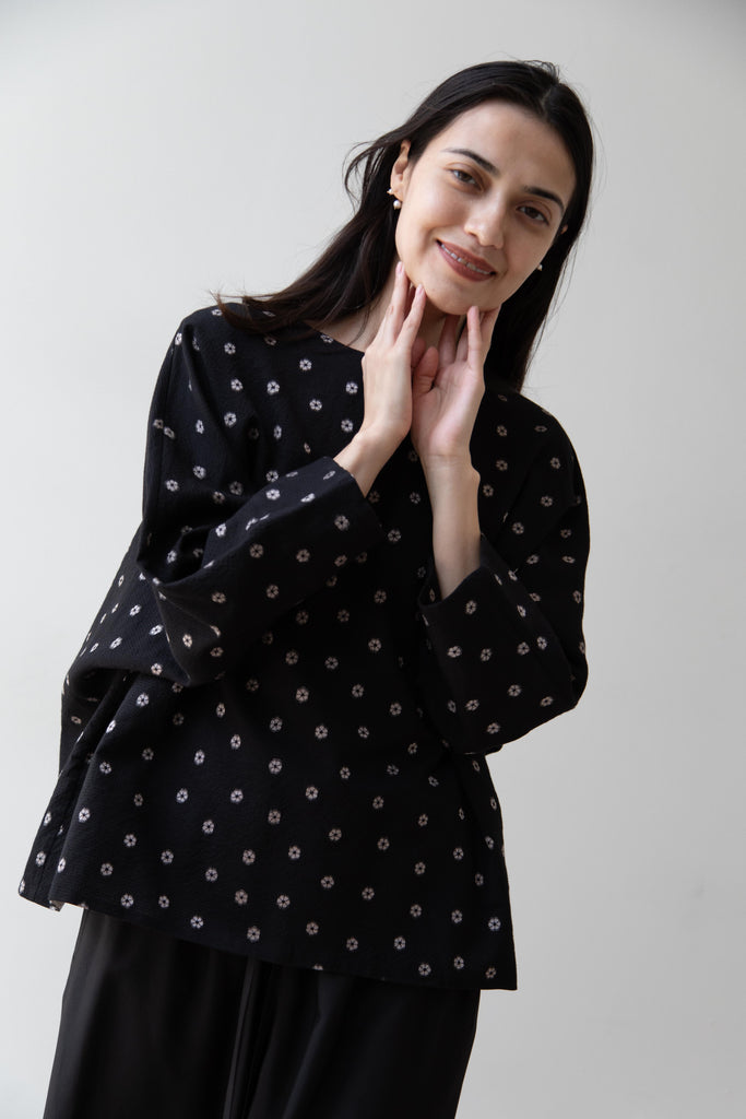 Arts & Science | Bulky Dolman Sleeve Blouse in Flower Dots