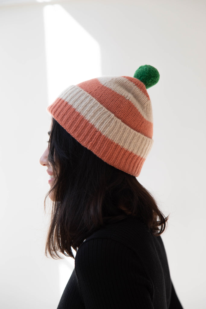 Jo Gordon | Striped Hat in Plaster & Oatmeal