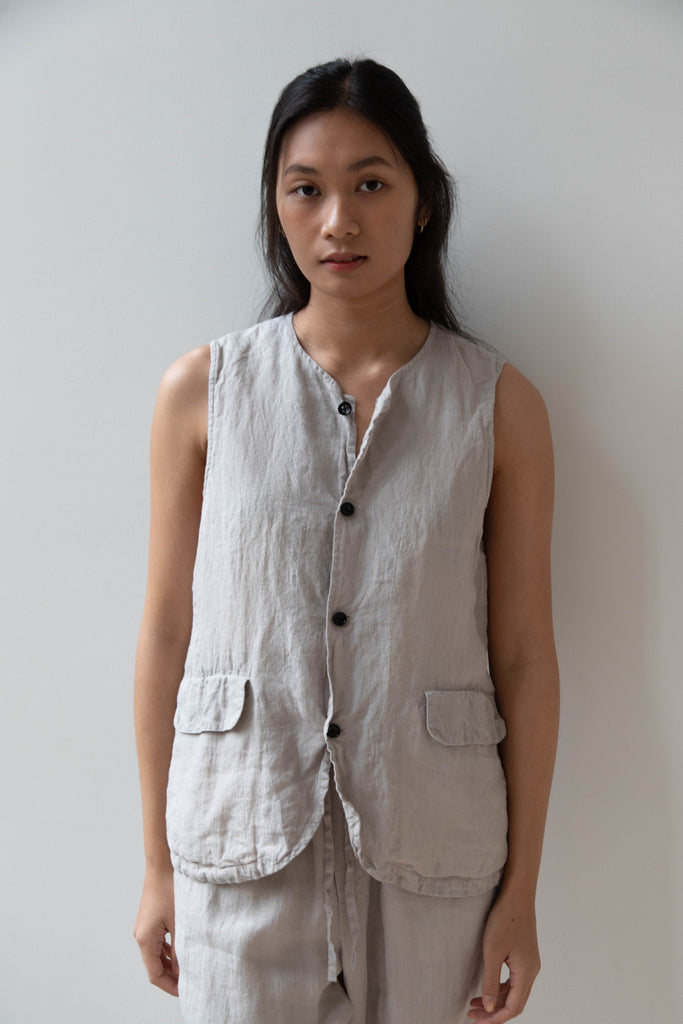 Vas-y Lentement | Linen Vest in Beige