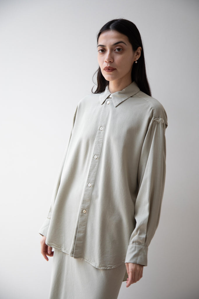 Wright & Doyle | Hand Tie Shirt in Linden Green