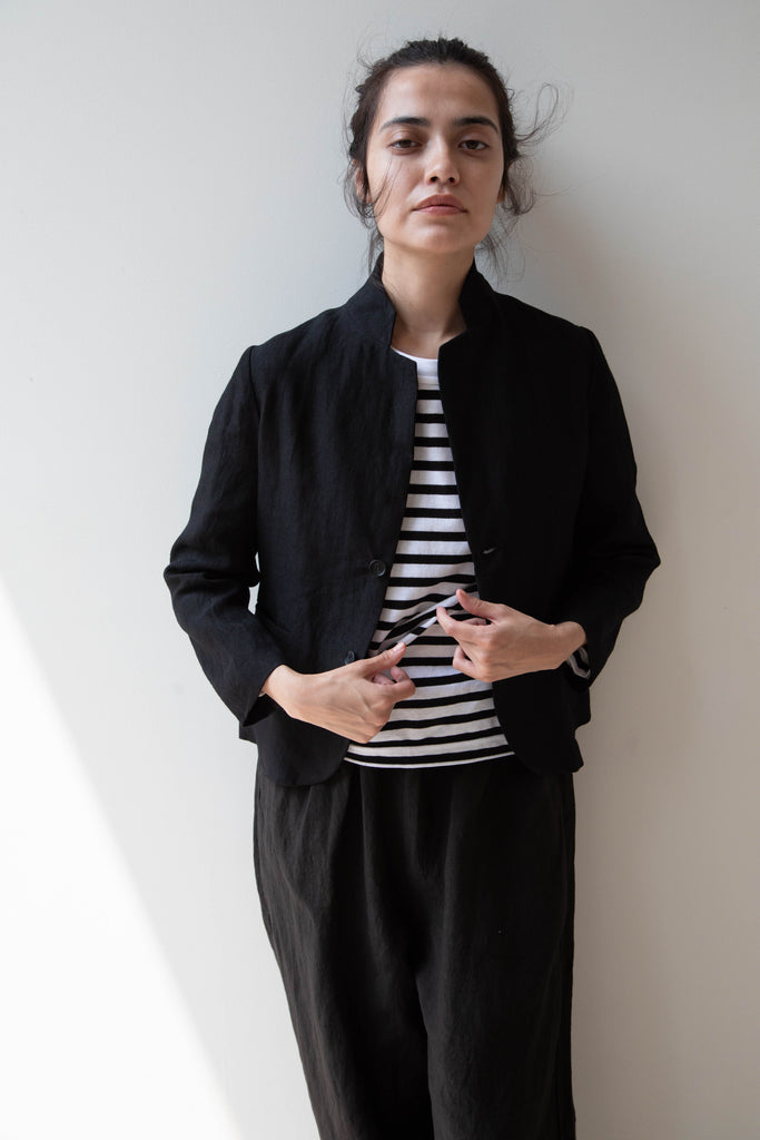 Old Man's Tailor | Black Linen Blazer