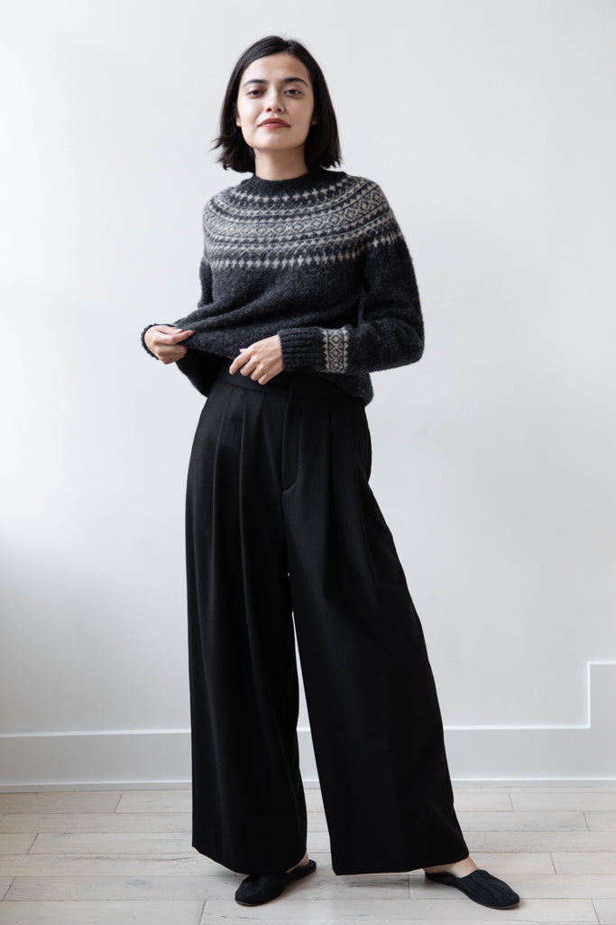 Aton | Wide Easy Pants in Black