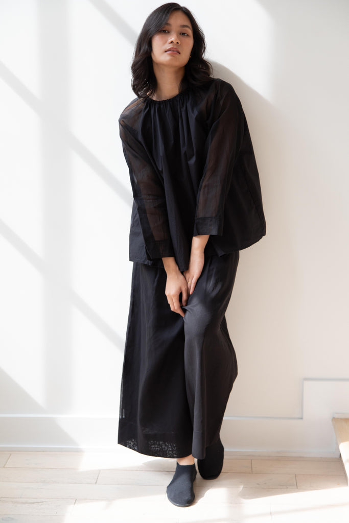 Gauze | Organdy Modernist Blouse in Black