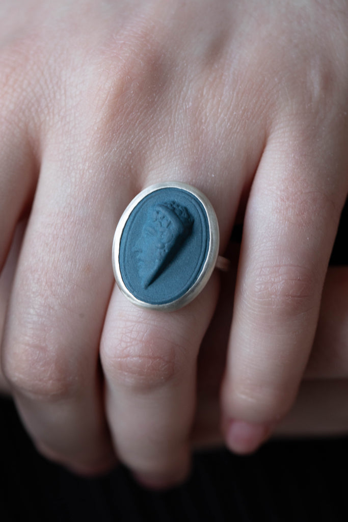 Marcie McGoldrick | Roman Profile Ring in Indigo & Silver