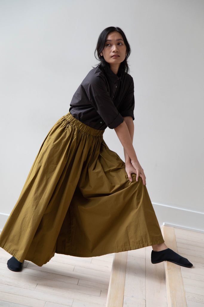 Apuntob | Trouser Culottes in Olive Poplin