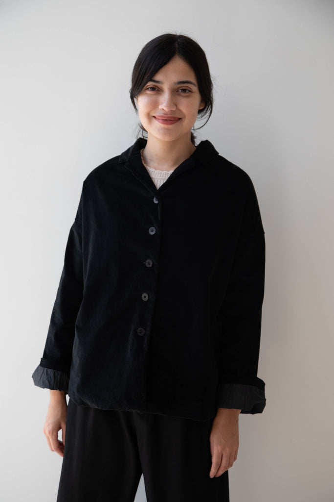 Album di Famiglia | Velvet Loose Blazer in Black