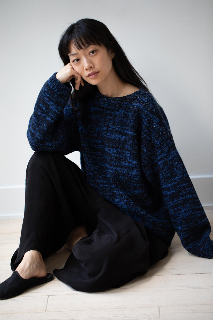 École De Curiosités | Moria Sweater Knitwear in Mazarine Melange