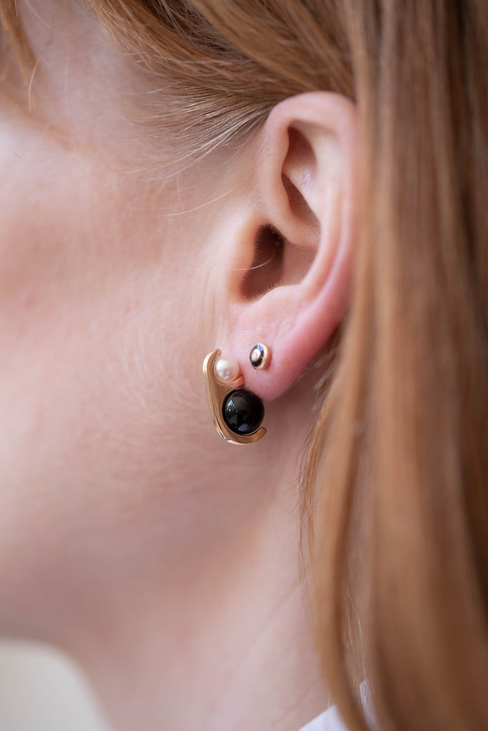 Hirotaka | Beluga Onyx Pearl Earrings