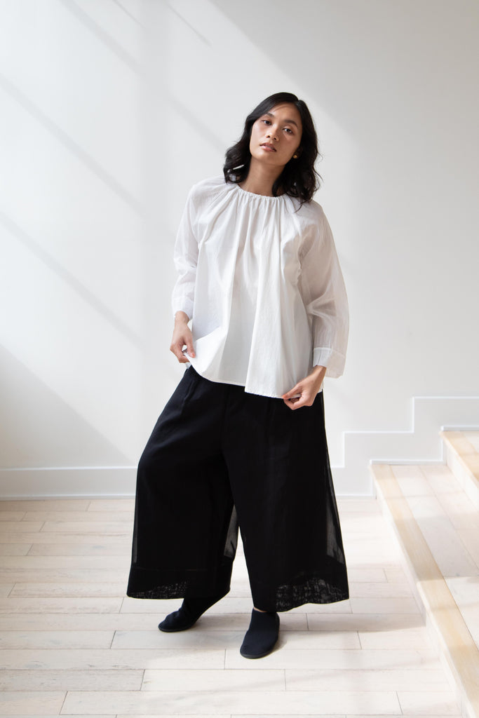 Gauze | Organdy Modernist Blouse in White