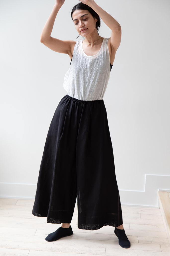 Tenne Handcrafted Modern | Organza Wide Trousers in Black