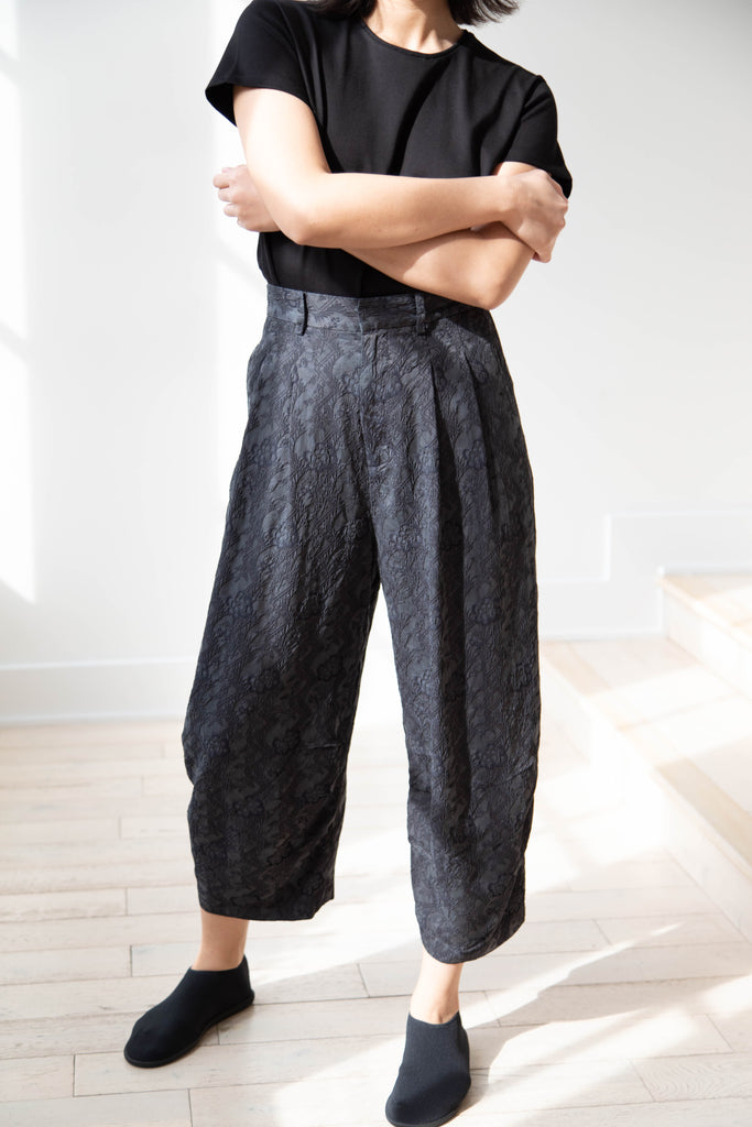 Renli Su | Jacquard Trousers in Black