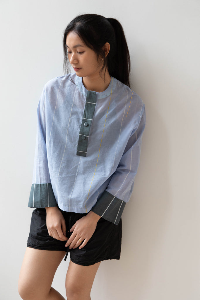 Eka | Lantana Top in Cerulean Cotton