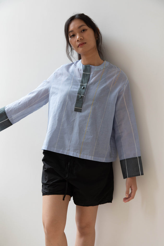 Eka | Lantana Top in Cerulean Cotton