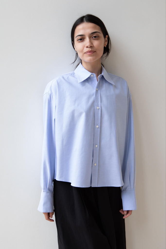 Tenne Handcrafted Modern | Regular Collar Shirt in Oxford Blue