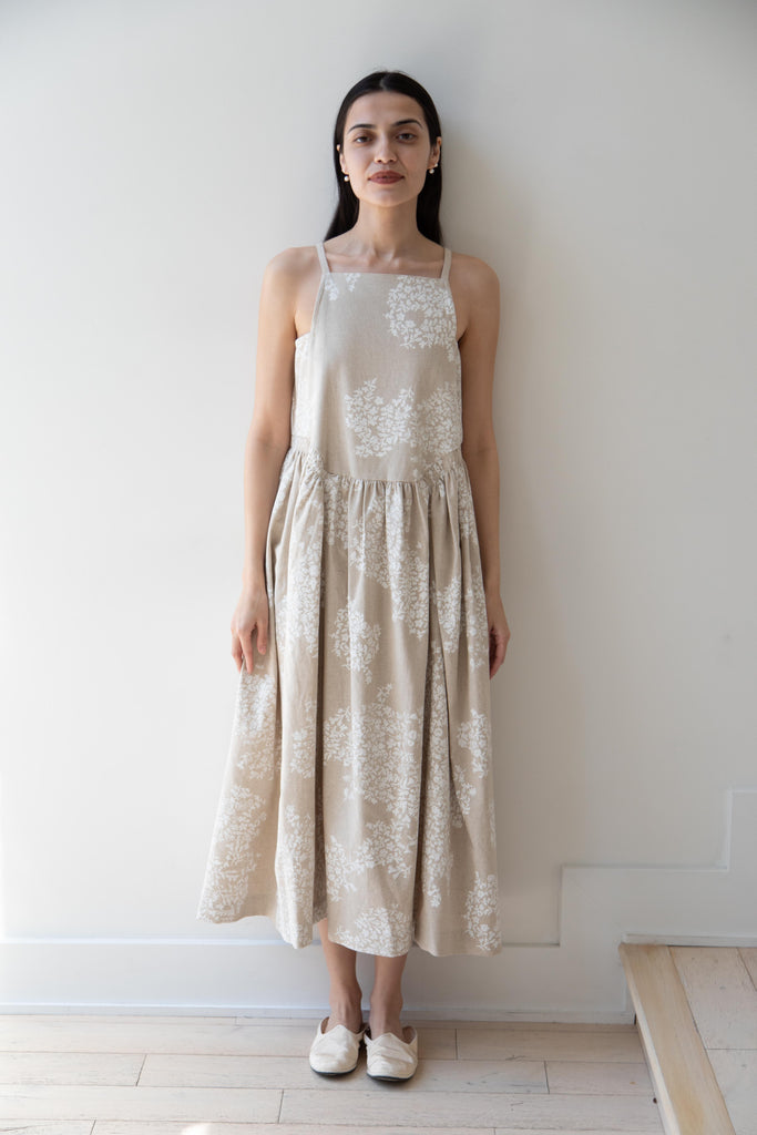 Aseedonclöud | Garden Instrumentalist Dress in Natural Flower Mapping Print