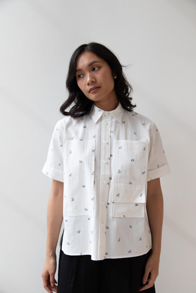 Aseedonclöud | Shokuonshitsu Workshirt in Companion Dog Print