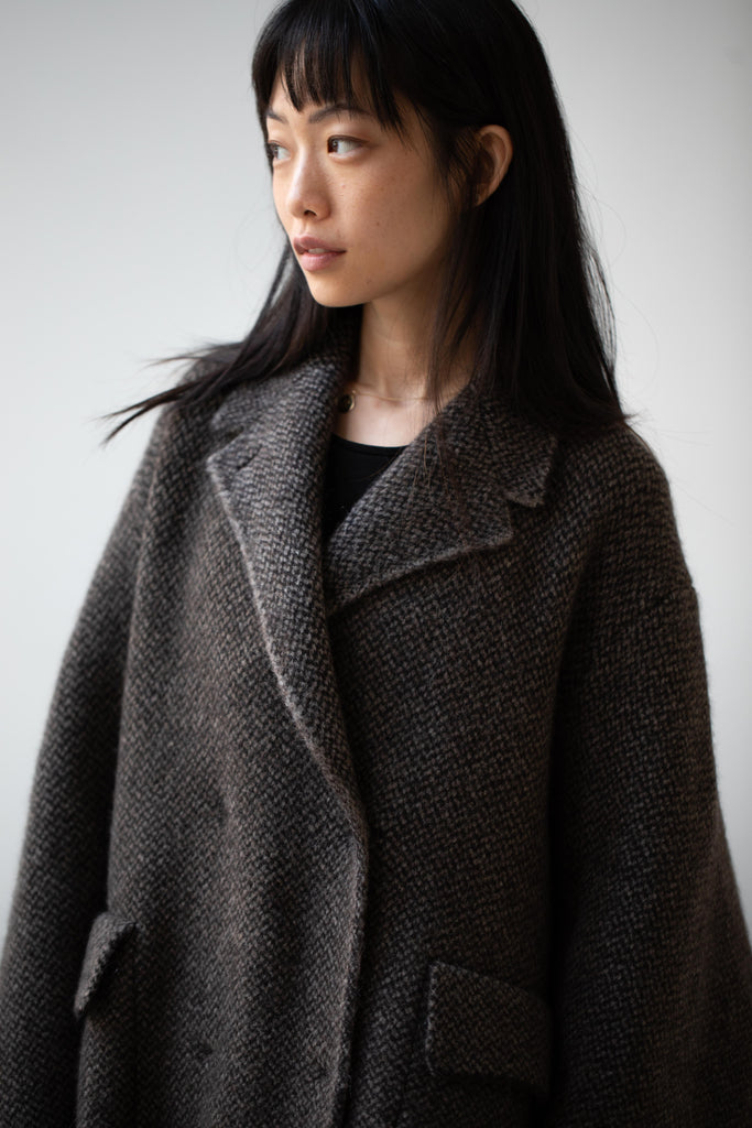 Boboutic | Bob's Texture Double Breasted Jacket in Brown & Taupe