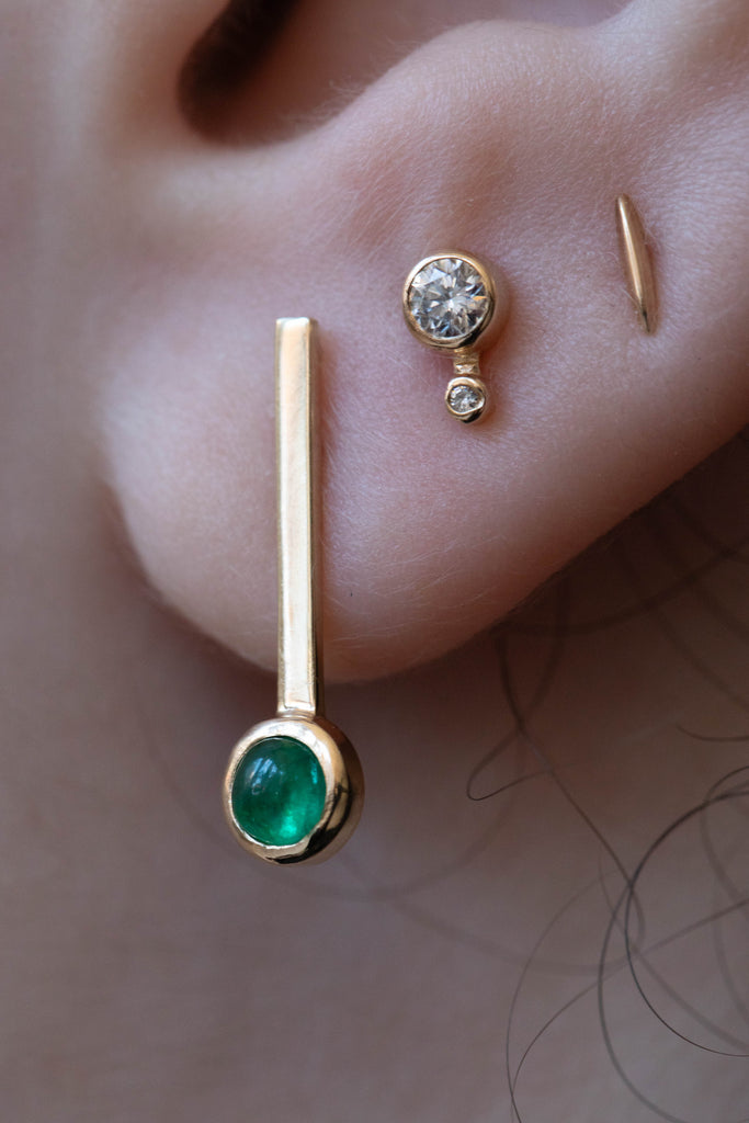 Quarry | Cav Earrings in Gold & Emeralds