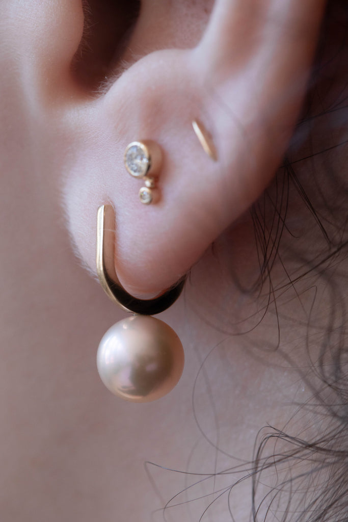 Quarry | Epona Earrings in Gold & Pink Pearl
