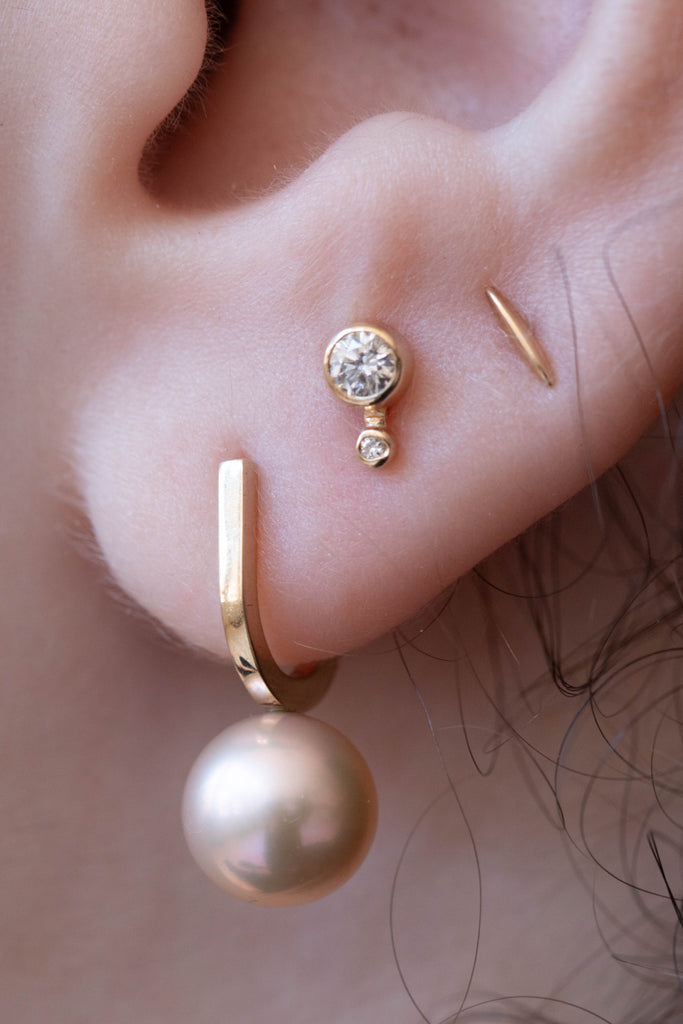 Quarry | Epona Earrings in Gold & Pink Pearl