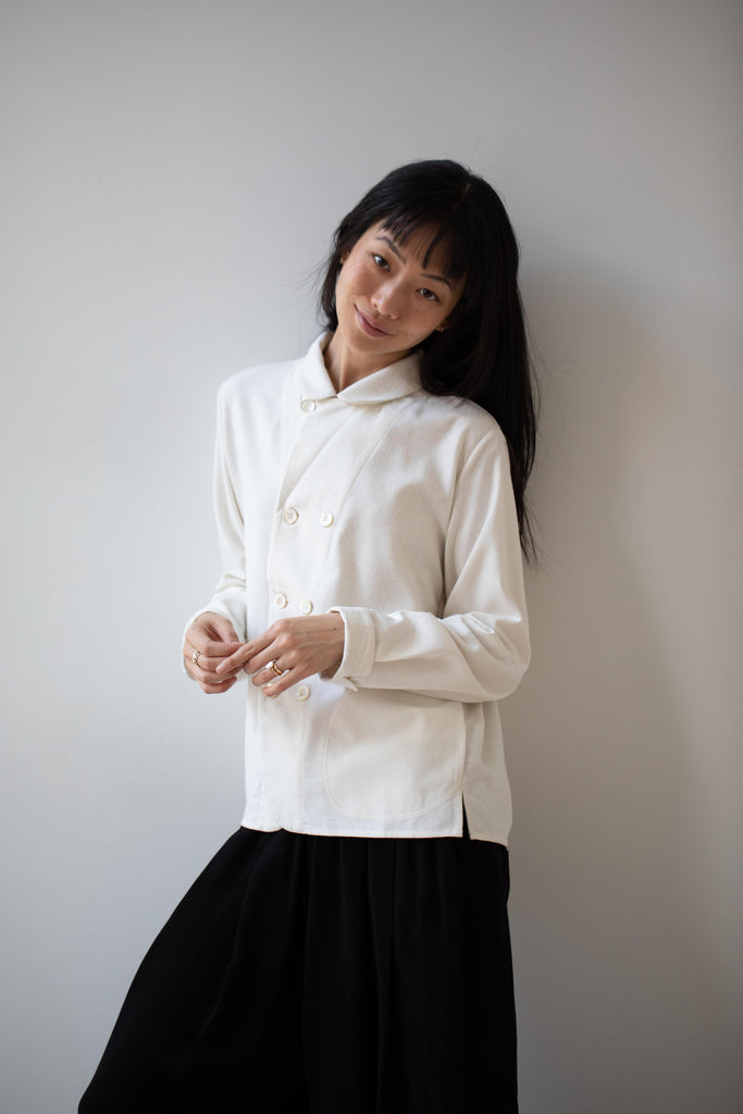 École De Curiosités | Jacqueline Shirt in Ivory Silk
