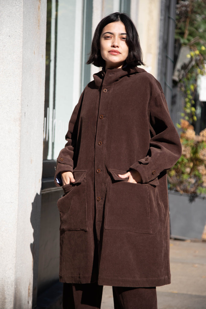 Aseedonclöud | HW Coat in Brown Corduroy