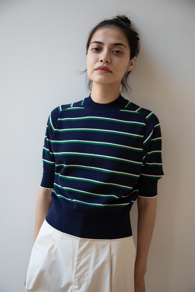 Aseedonclöud | Striped Knit Lace Sweater