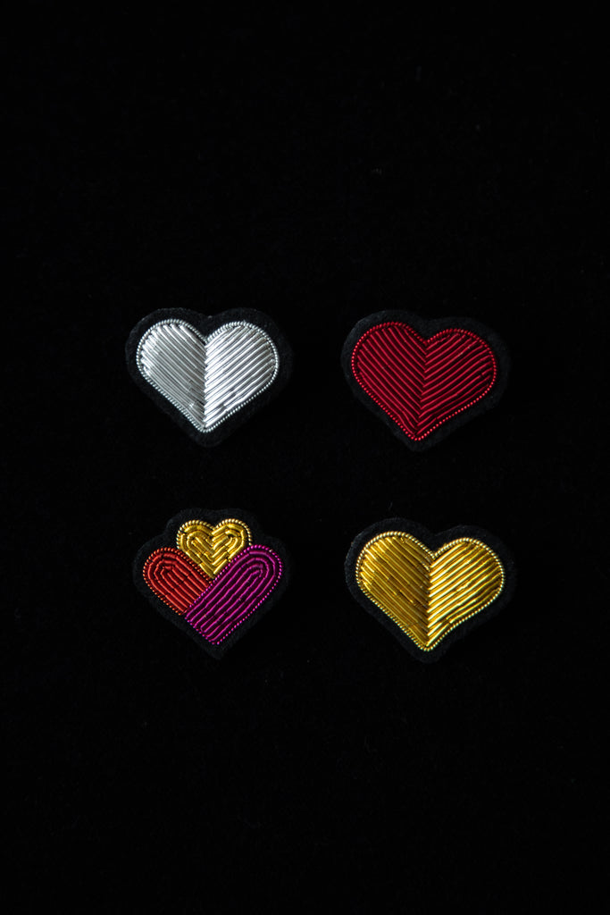 Embroidered Pins- Hearts