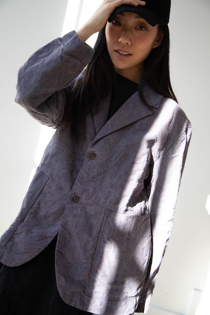 Oliver Church | Two Button Jacket in Anthracite Antique Linen
