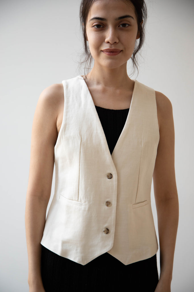 Polder | Andrew Waistcoat in Off White