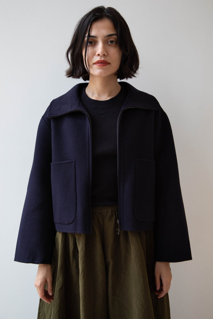 The Loom | Wool Cashmere Zip Up in Navy